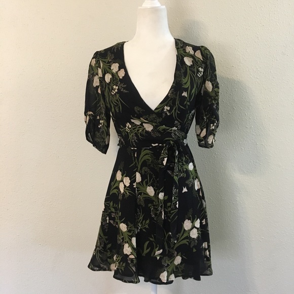 REFORMATION black MONICA wrap dress Anastasia - Picture 3 of 5